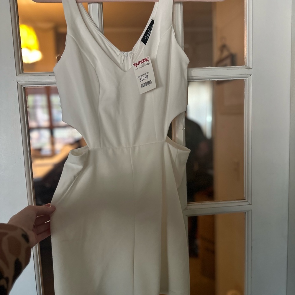 Crystal Sky Cute White Jumpsuit